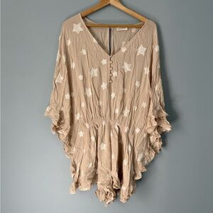 Storia Embroidered Star Ruffle Romper